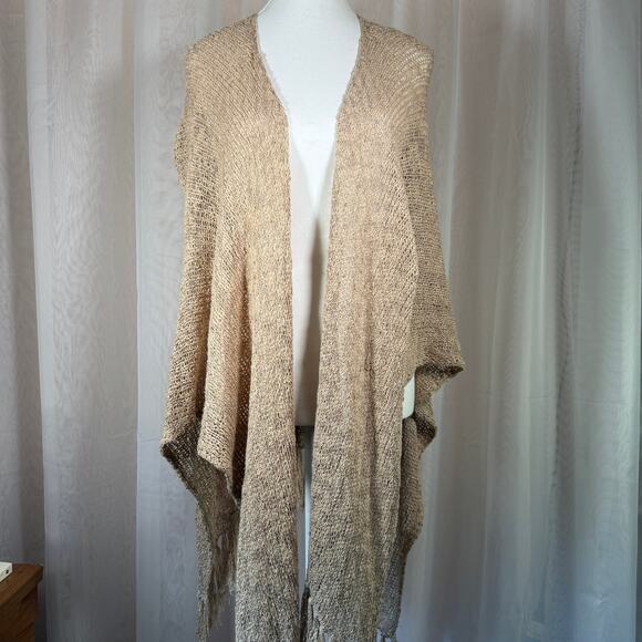 Coldwater Creek Crochet Knit Shawl Womens One Size Coastal Cowgirl Boho Chic - Picture 1 of 7